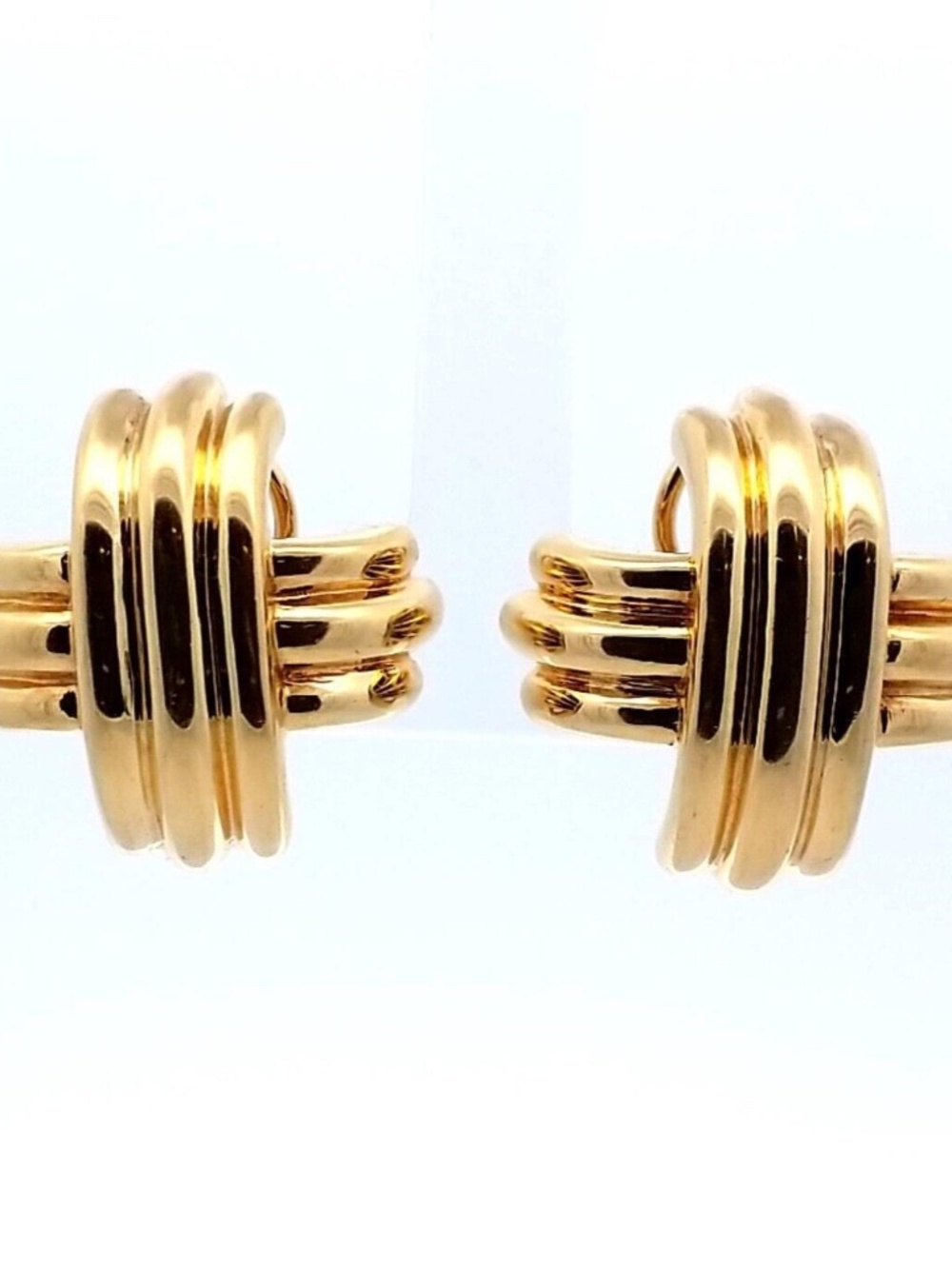 Tiffany & Co. 18K Yellow Gold 1/2" Signature X Clip on Earrings